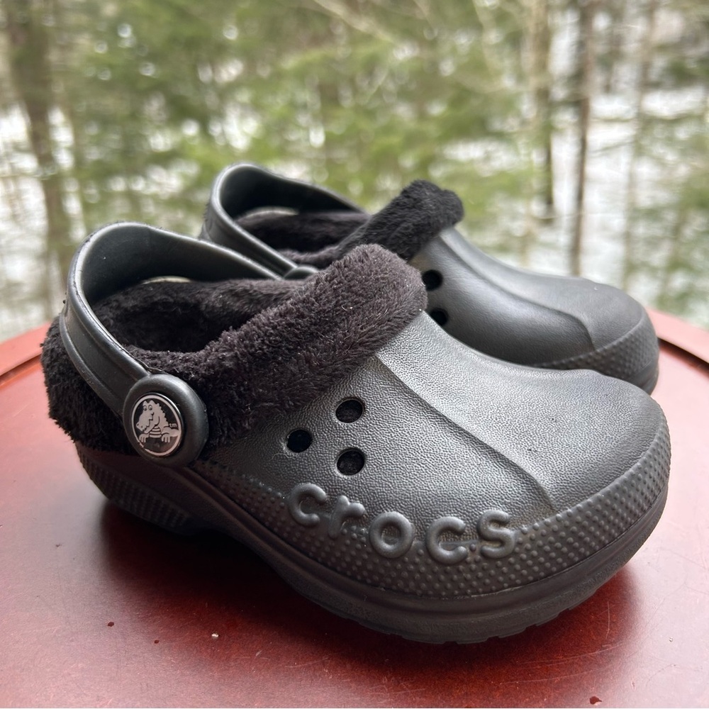 Crocs Blitzen Black Removable Fleece Liner | Little Kid Size 9